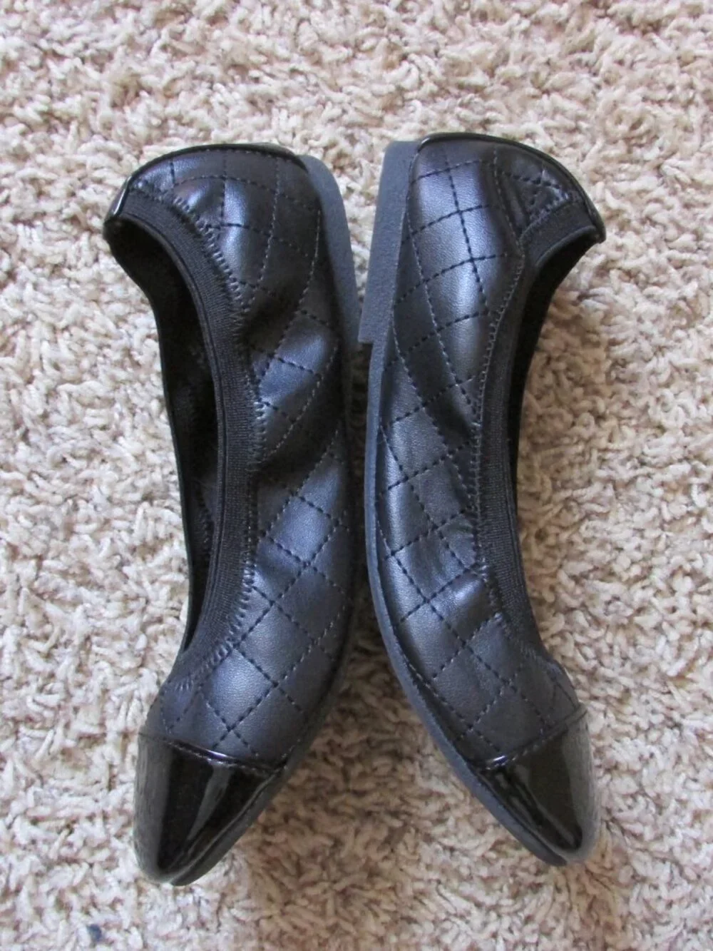 NEW Place Girls 1 Black Faux Patten Toe Slip On Dress Shoes